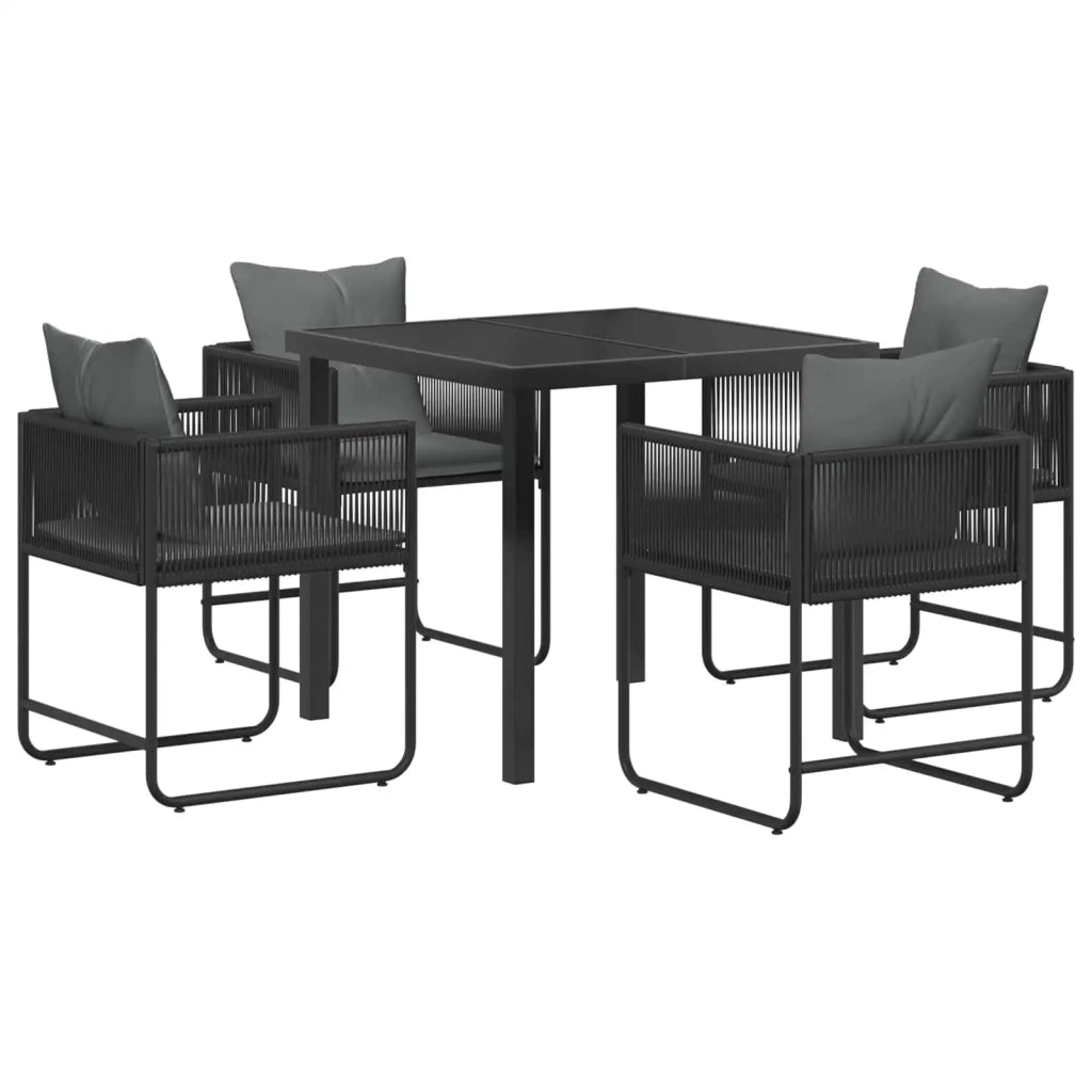 Set da Pranzo per Giardino 5 pcs Nero e antracite 3448907