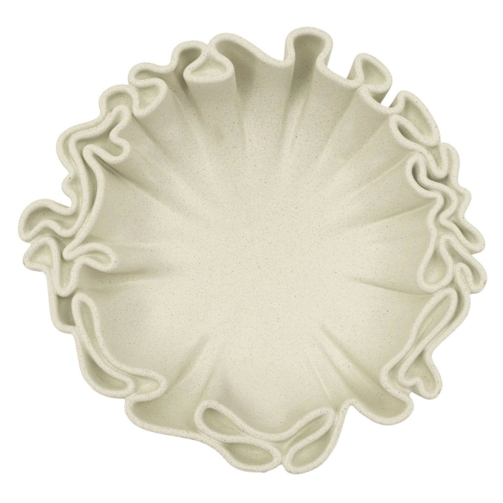 Vassoio decorativo Stons piccolo in poliresina color crema