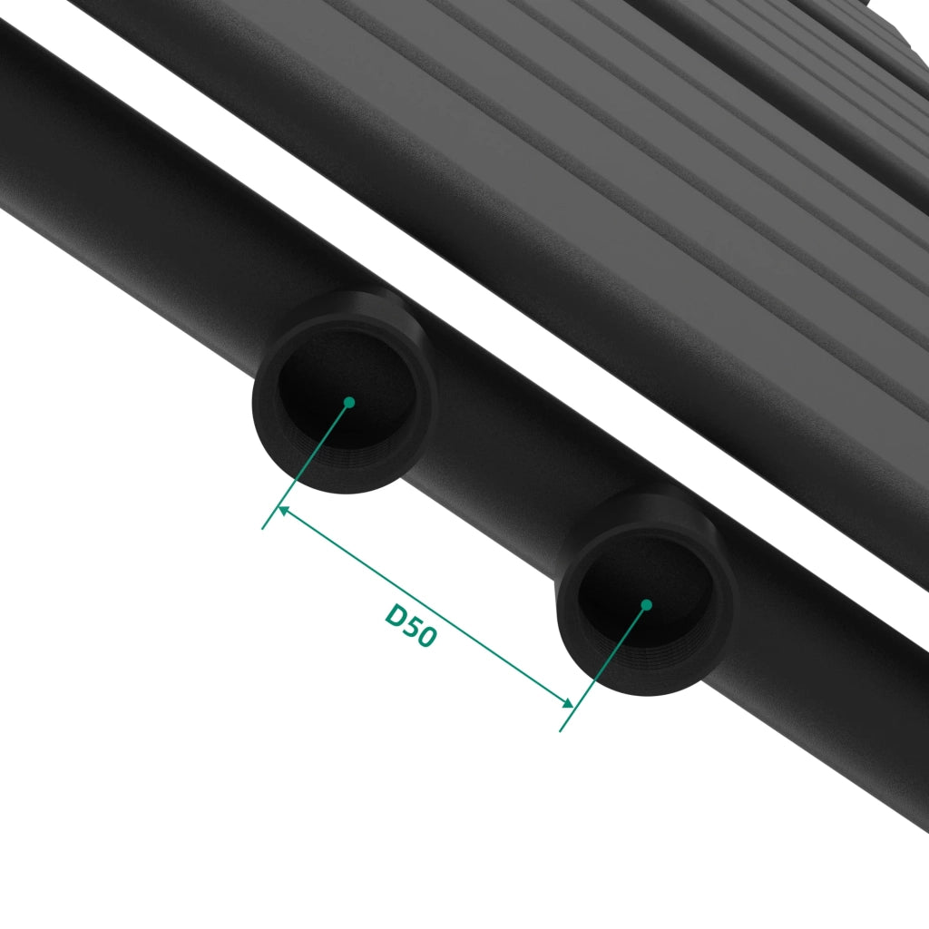 Radiatore scaldasalviette a lama piatta in acciaio nero per il riscaldamento del bagno 160 x 40 cm 03_0010438
