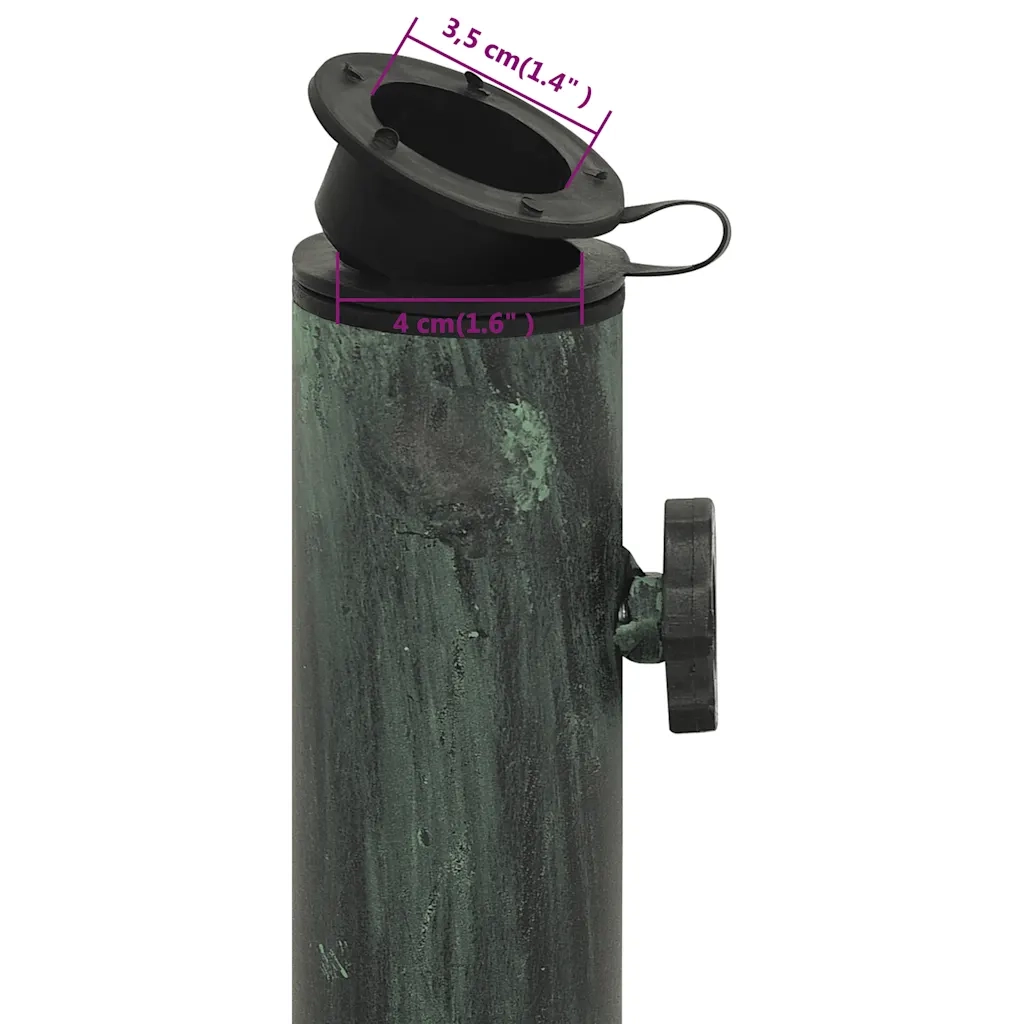Base per ombrellone robusta con adattatore per esterni 40 x 40 x 32 cm ghisa verde 02_0046551