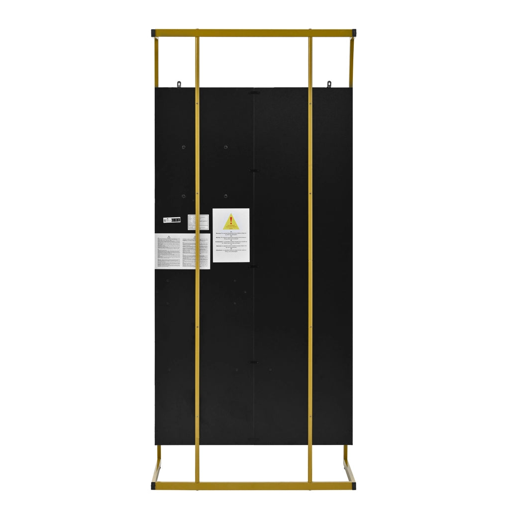 Guardaroba da ingresso 78x38.5x180.5 cm con specchio e vano scarpe nero