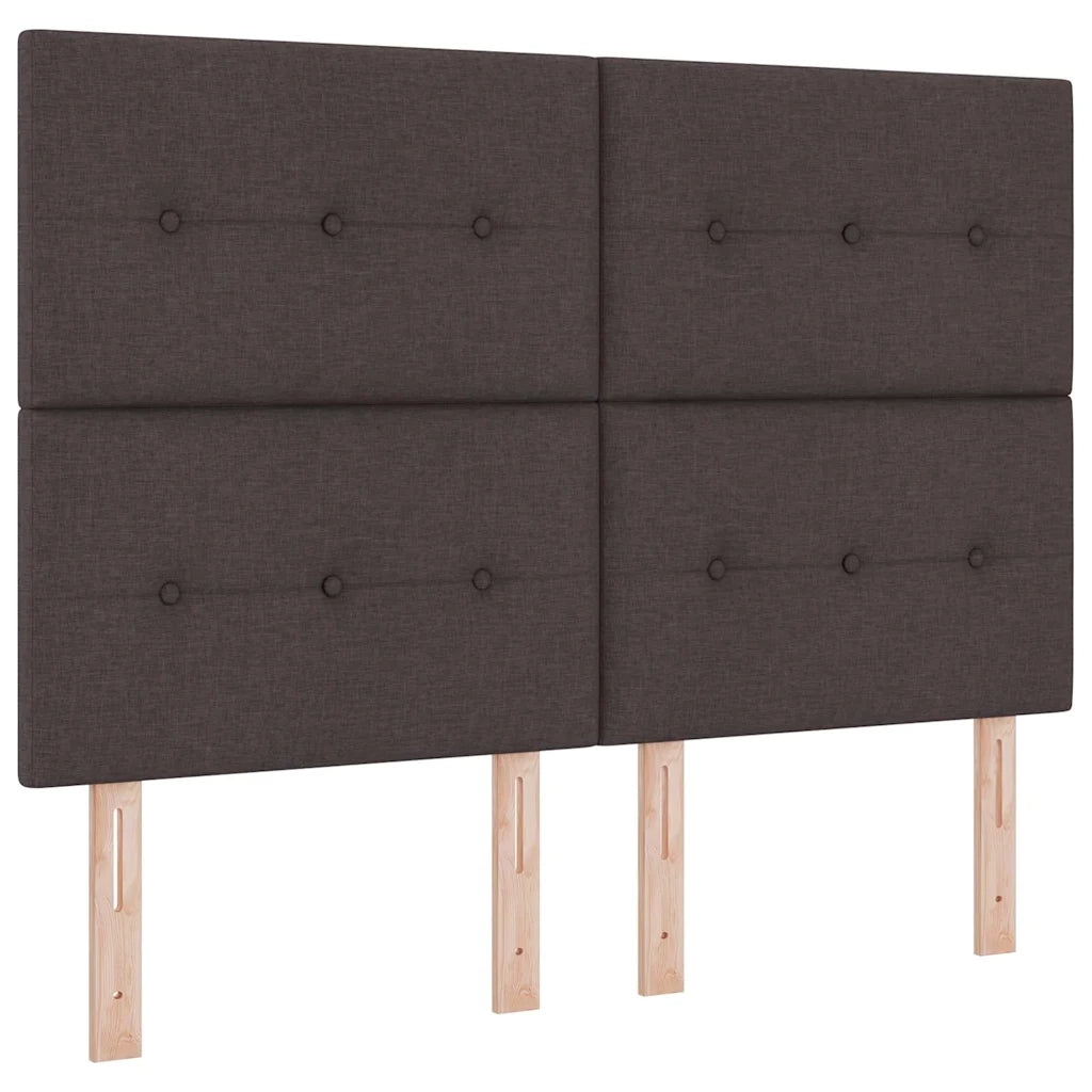 Letto a molle con materasso Marrone Scuro 190 x 140 cm Tessuto 3340749