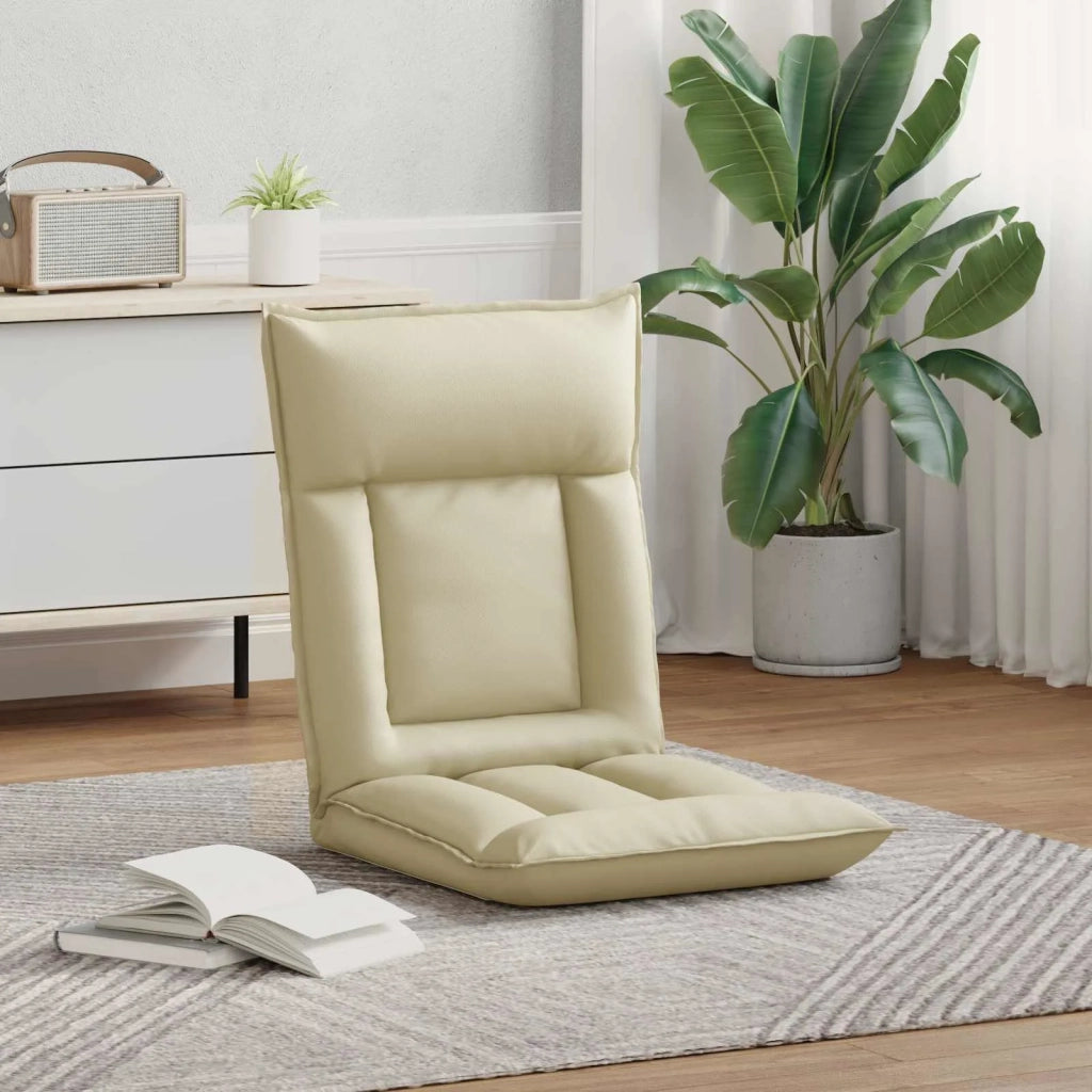Sedia da Pavimento Crema 55 x 61 x 70 cm Pelle Sintetica 42028183