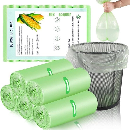 100 sacchi di rifiuti resistenti allo scarto 20L 50 x 60 cm per ufficio bagno cucina rifiuti alimentari