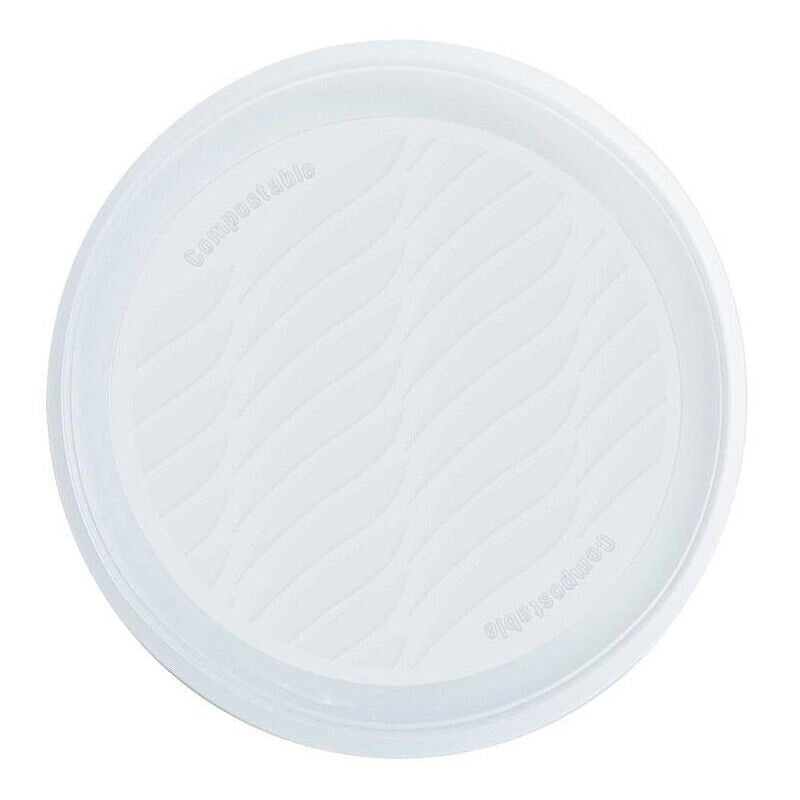 BIBO PIATTI PIANI IN BIOPLASTICA BIANCHI DIAMETRO 21,5 CM CONFEZIONE DA 15 PEZZI
