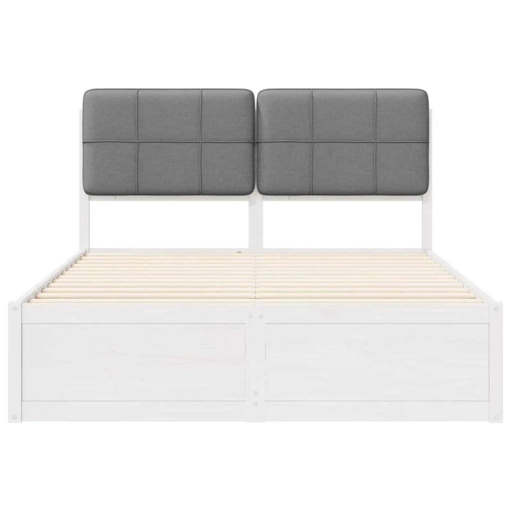 Letto con Testiera Rivestita-Struttura Letto con Testiera Grigio chiaro 140 x 190 cm 940501