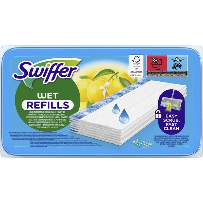 SWIFFER WET REFILL PANNO LAVAPAVIMENTI FRAGRANZA AL LIMONE 24 PZ