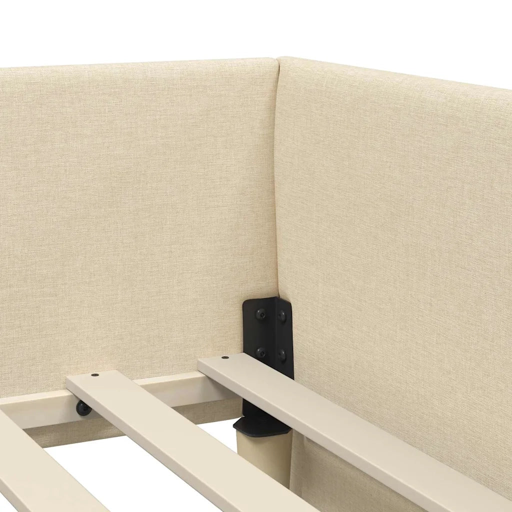 Struttura Letto Angolare con Materasso 2 pcs Crema Tessuto 3393659