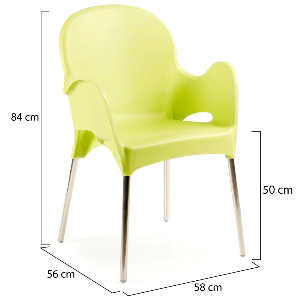 Raimund, Sedia da Esterno 4 Sedie Made in Italy, Verde