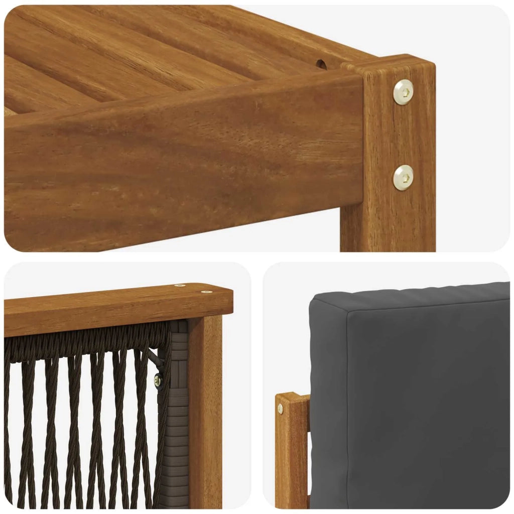 Set di divani da esterno con cuscino 7 pcs Naturale e Antracite 3384083