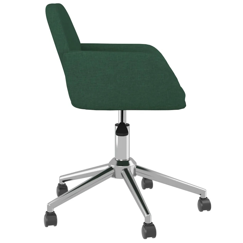 Sedie da Pranzo Girevoli 2 pz | Sedie da cucina Verde Scuro in Tessuto
