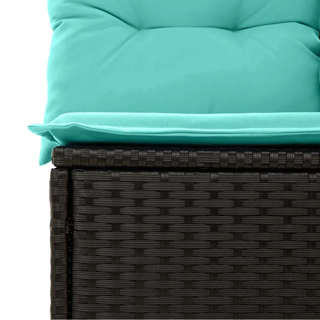 Set Divano da Giardino con cuscino Nero polyrattan 3345346