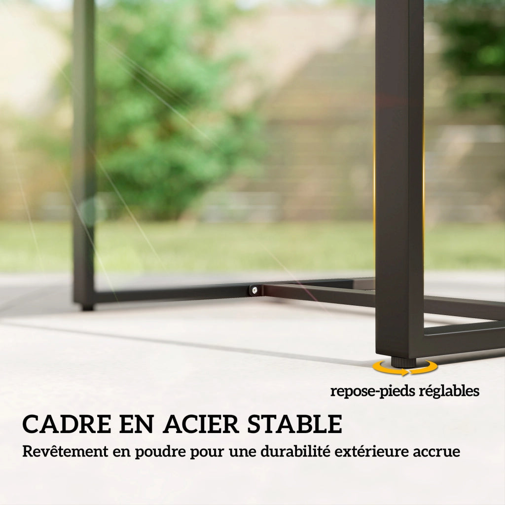 Set da giardino 2 posti con tavolo e sedie ¨C zephmum ¨C marrone, resina, vetro temperato