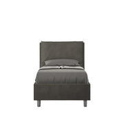 BS COM Letto singolo contenitore imbottito 80x210 microfibra grigio
