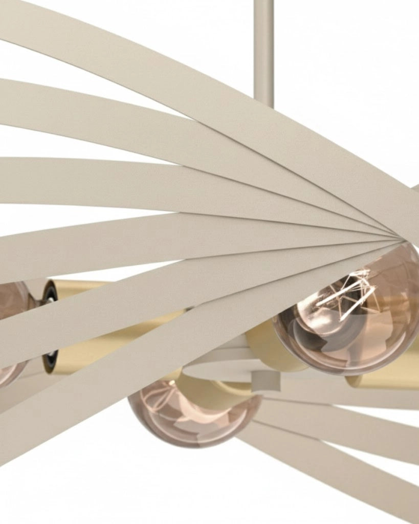 Lampada a sospensione Luminex Sparkle crema oro 4xE27