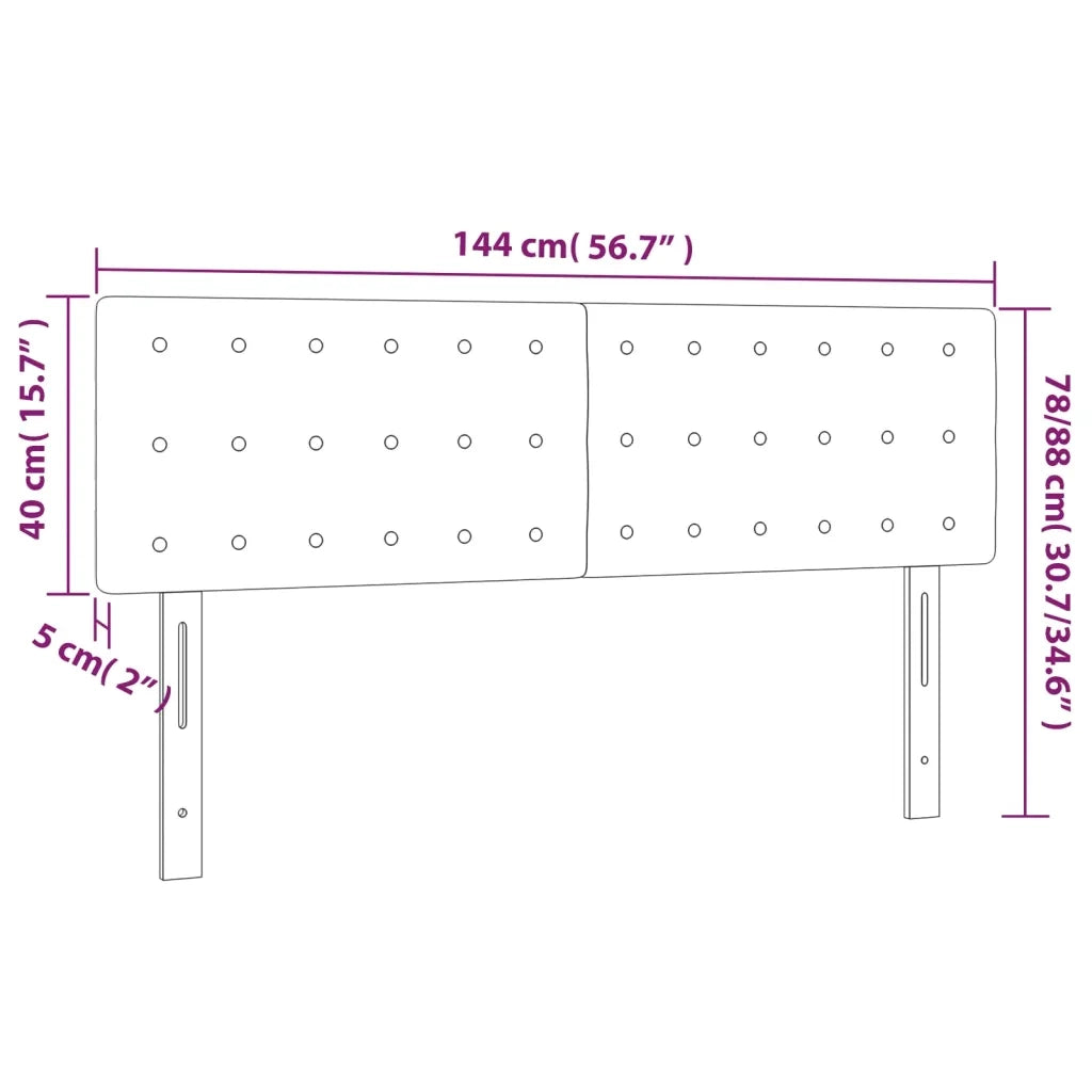 Testiera | Testata Crema a LED 144x5x78/88 cm in Similpelle
