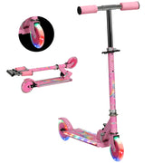 Monopattino pieghevole bambini 3-7 anni ¨C Xylo ¨C rosa 2 ruote altezza regolabile 67x30x63-76 cm