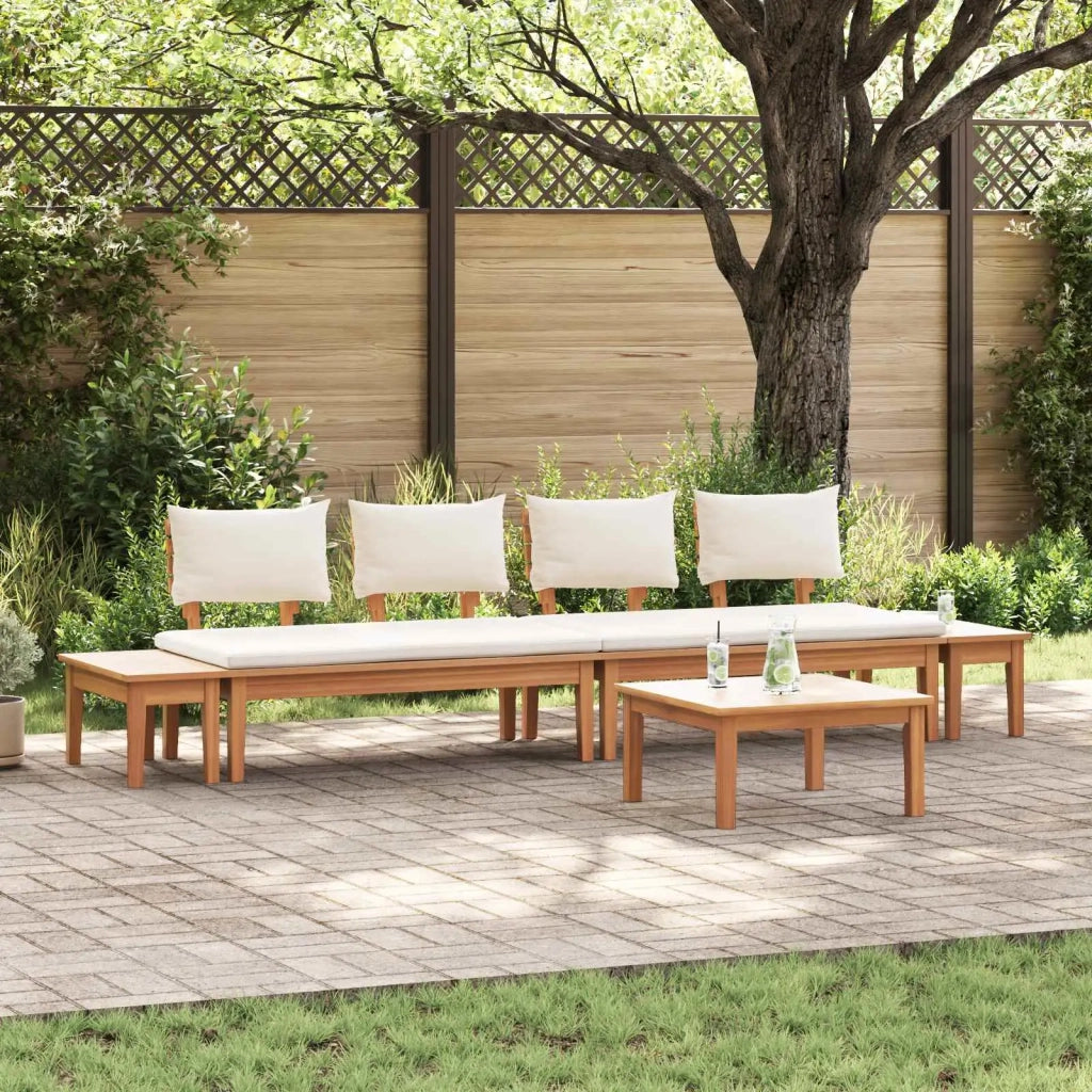 Set Divano da Giardino 5 pcs Marrone e Crema 3356872