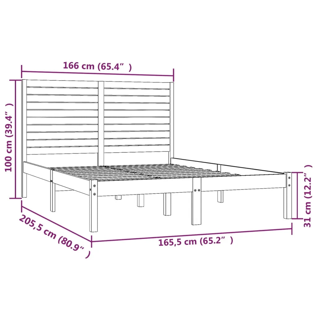 Giroletto-Struttura Letto in Legno Massello 160x200 cm 718980