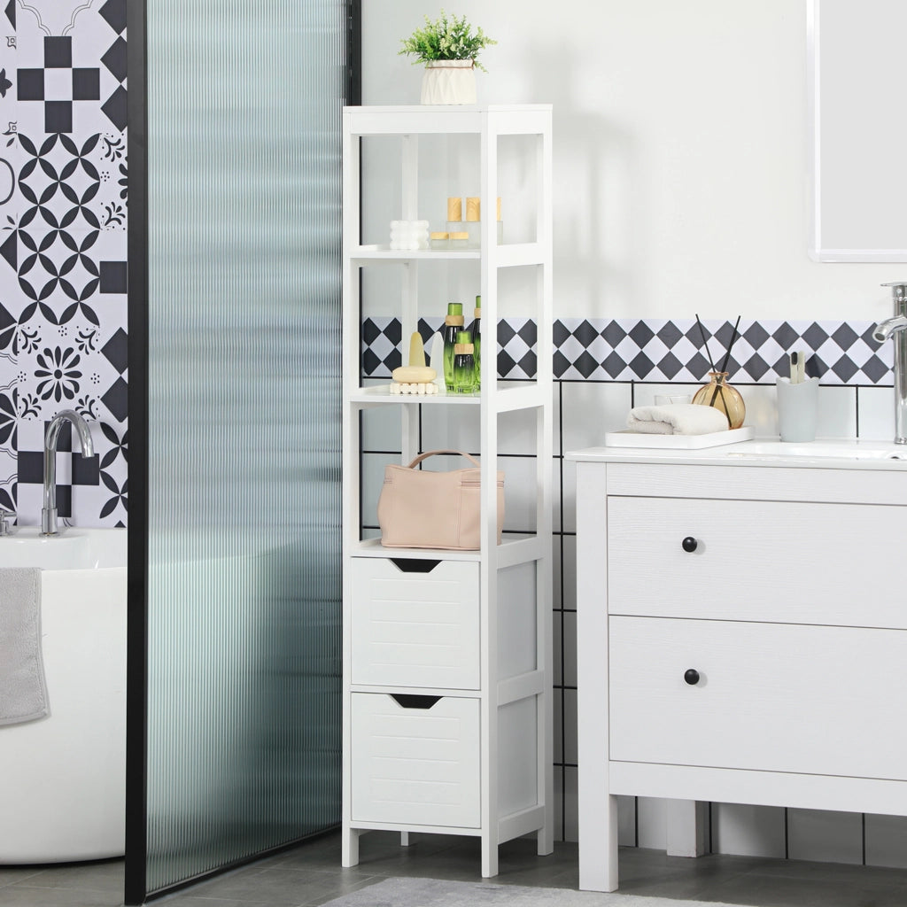 Cassettiera con ripiani aperti e cassetti ¨C Minimal ¨C 30x30x144 cm Bianco
