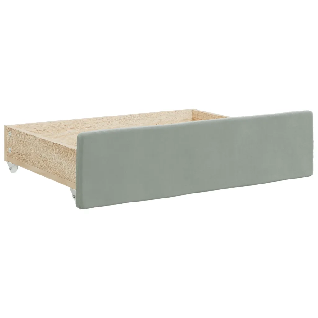 Divano letto | Sof¨¤ letto | Letto singolo Estraibile Cassetti Grigio Chiaro 100x200 Velluto