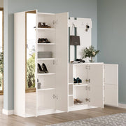 Noviglio, Mobile da Ingresso Specchio Incluso, 187x38x180h cm Beige