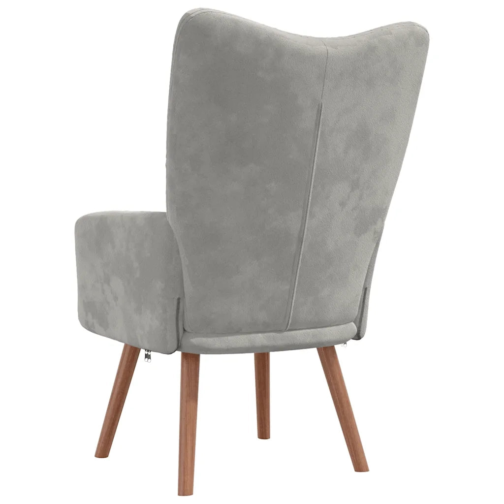 Sedia Relax Grigio Chiaro in Velluto 328051
