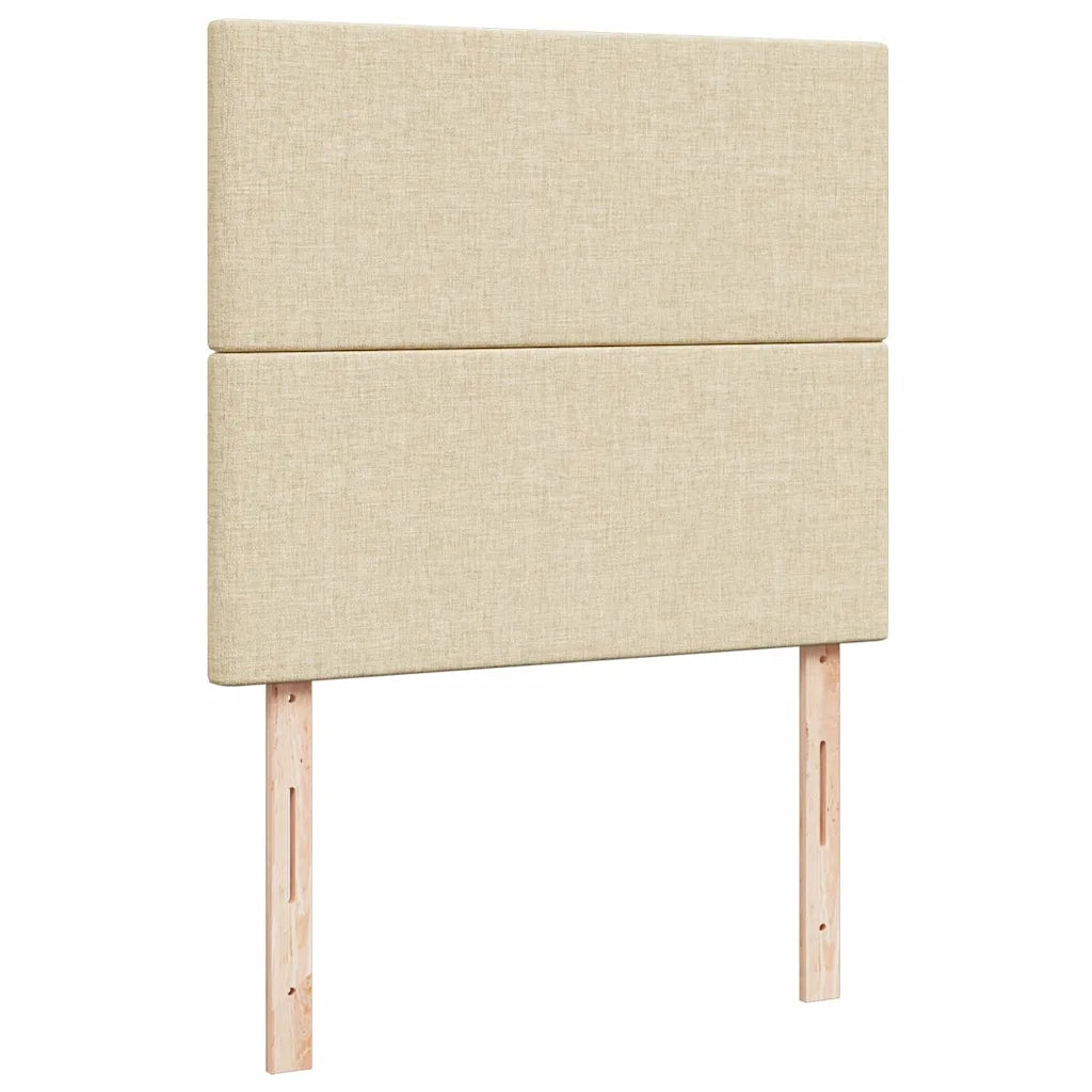Struttura Letto Pouf con Materasso Crema 120x200 cm in Tessuto 3313069