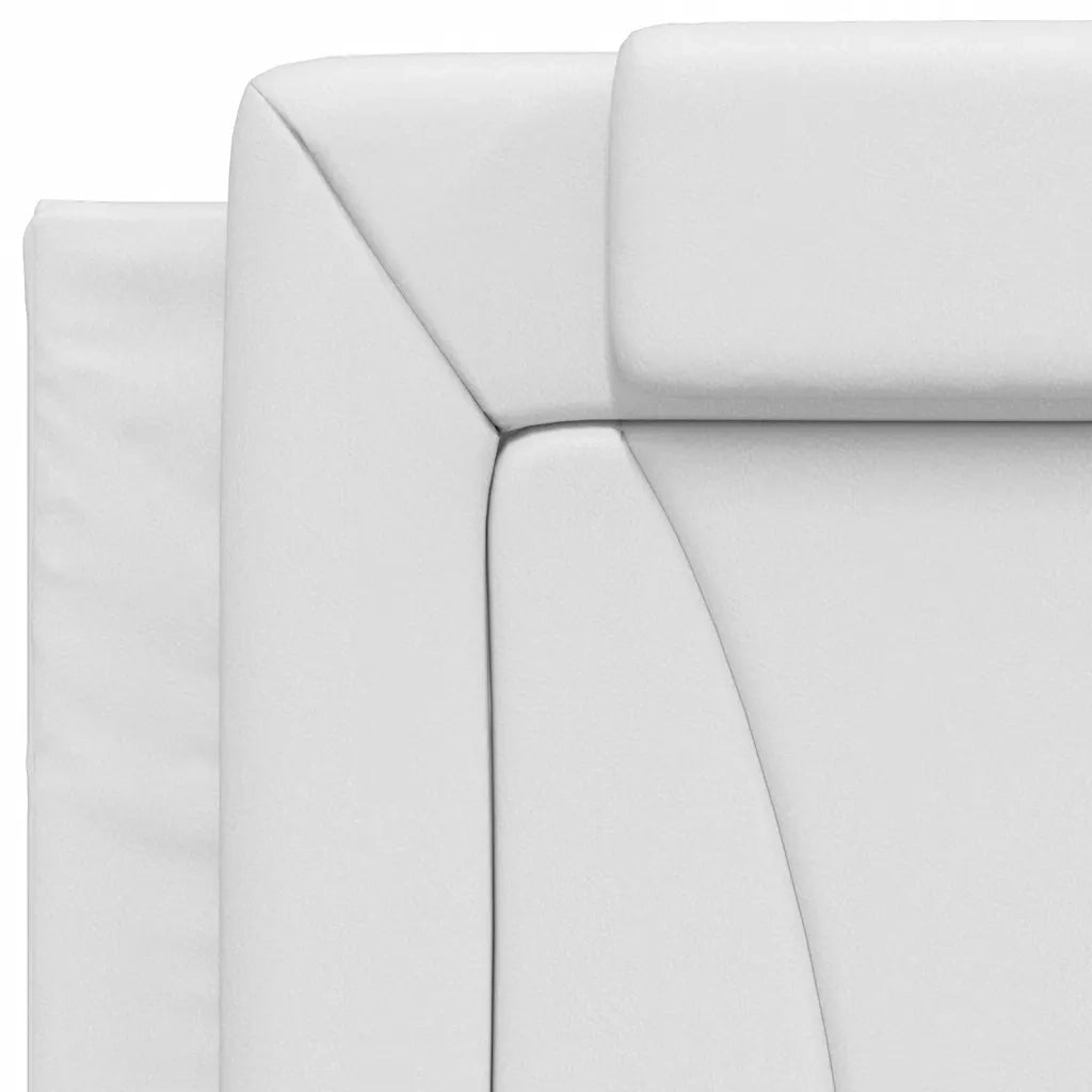 Letto singolo | Letto per adulti | Letto Viana con Materasso Bianco 90x200 cm in Similpelle