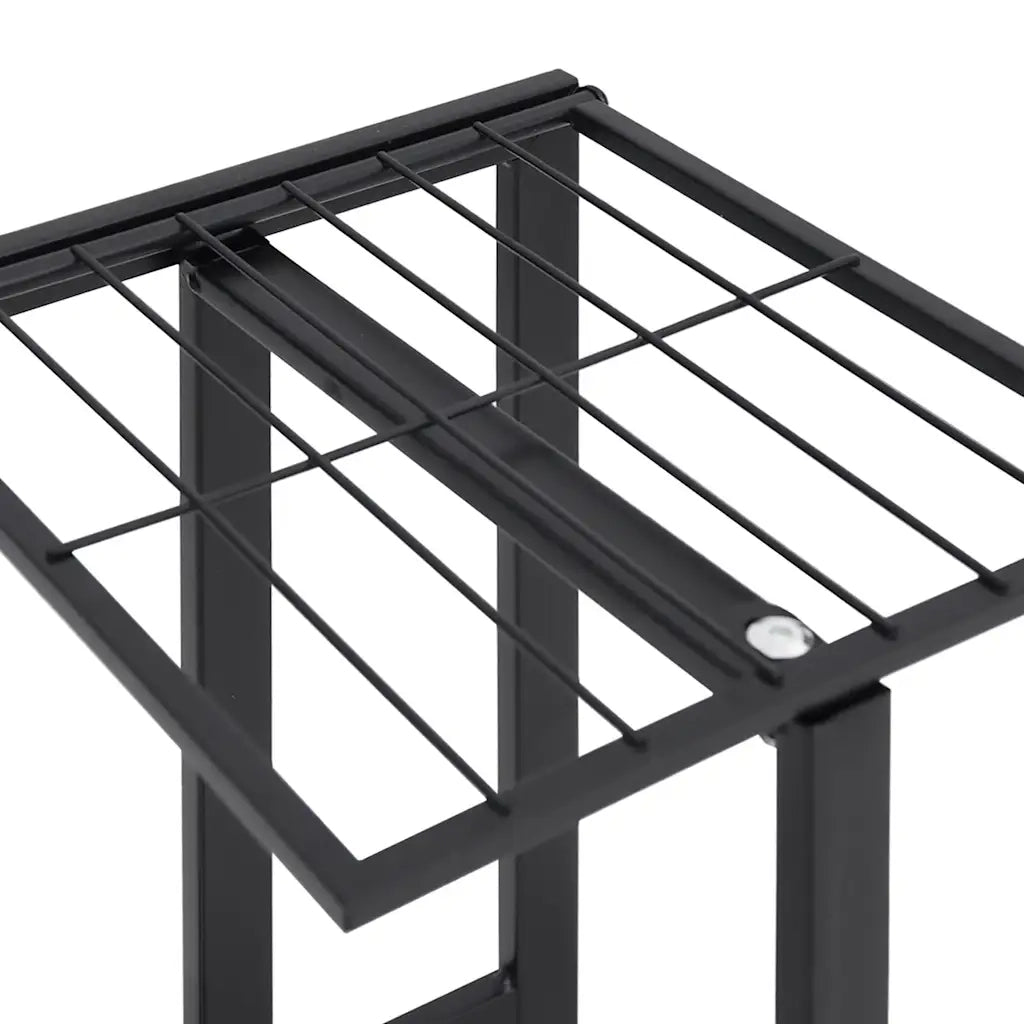 Fioriera | Cassetta per fiori | Vaso a 5 Piani con Ruote 44x23x100 cm Ferro Nero