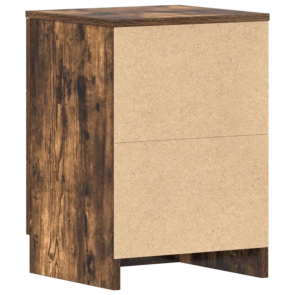 Comodini 2 pz-Set di 2 Tavolino da notte Rovere Fumo 38x35x56 cm in Legno Multistrato