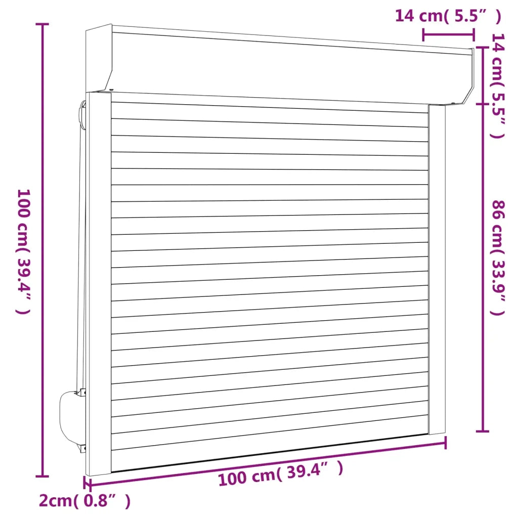 Persiana a rullo Antracite 100 x 100 cm Alluminio e poliuretano 42047065