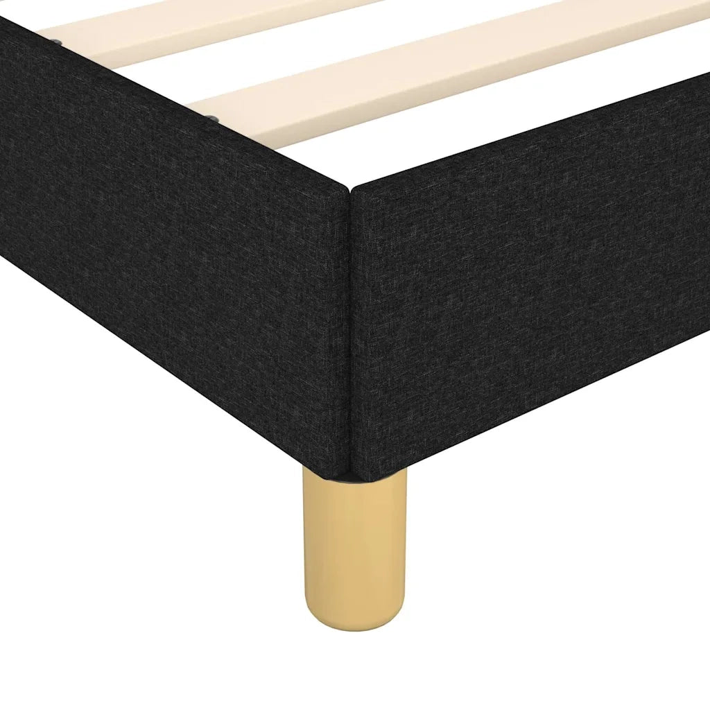 Letto singolo | Letto per adulti | Giroletto senza Materasso Nero 90x200 cm in Tessuto