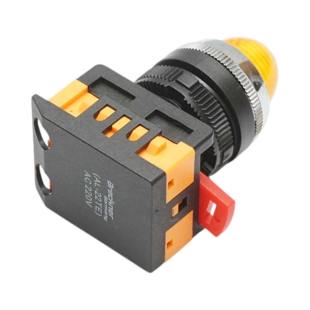 Lampada di segnalazione a LED gialla 220V AC 22mm Breckner Germany