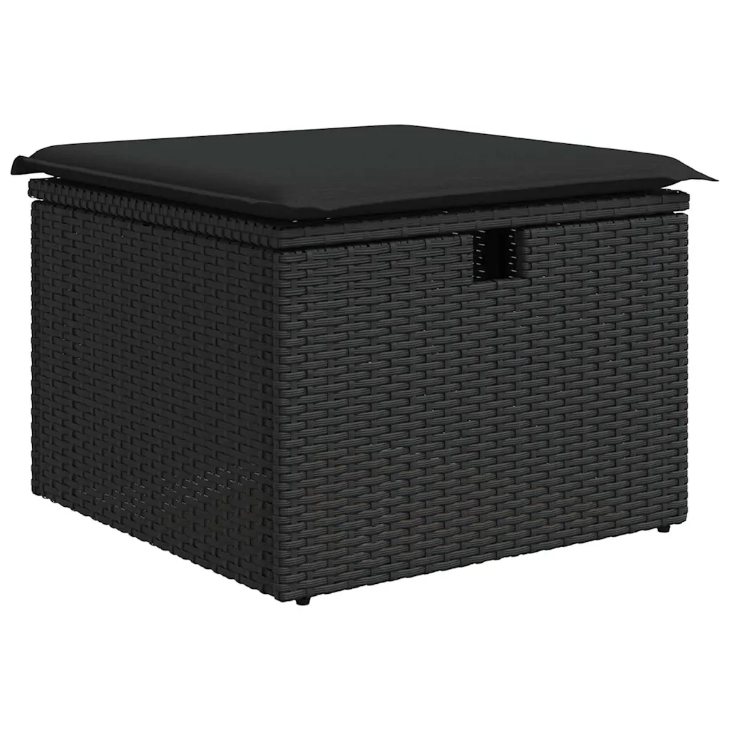 Set Divano da Giardino con cuscino 8 pcs Nero polyrattan 3360034