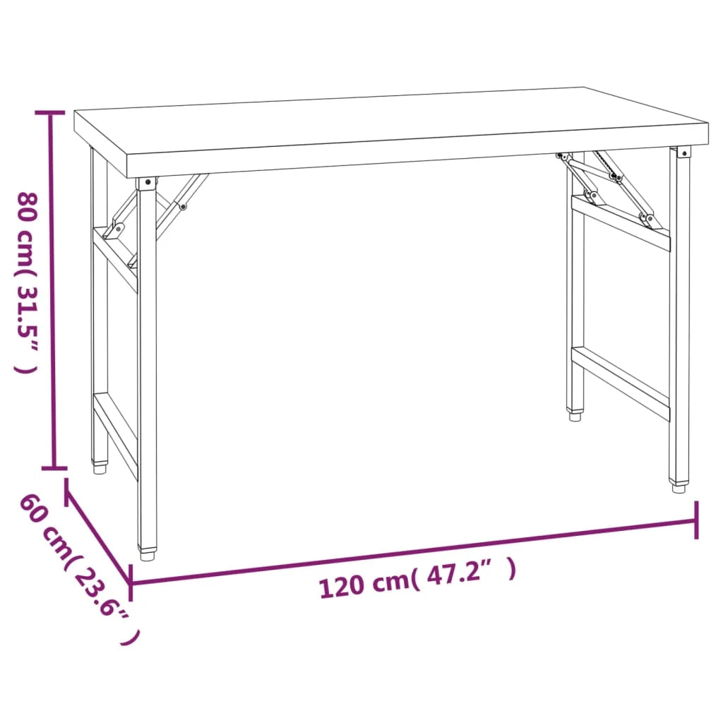 Tavolo da lavoro professionale da cucina con ripiano 120 x 60 x 145 cm acciaio inox 02_0045424