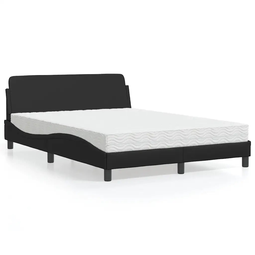 Letto con Materasso-Struttura Letto con Materasso Dover Nero 120x200 cm in Similpelle
