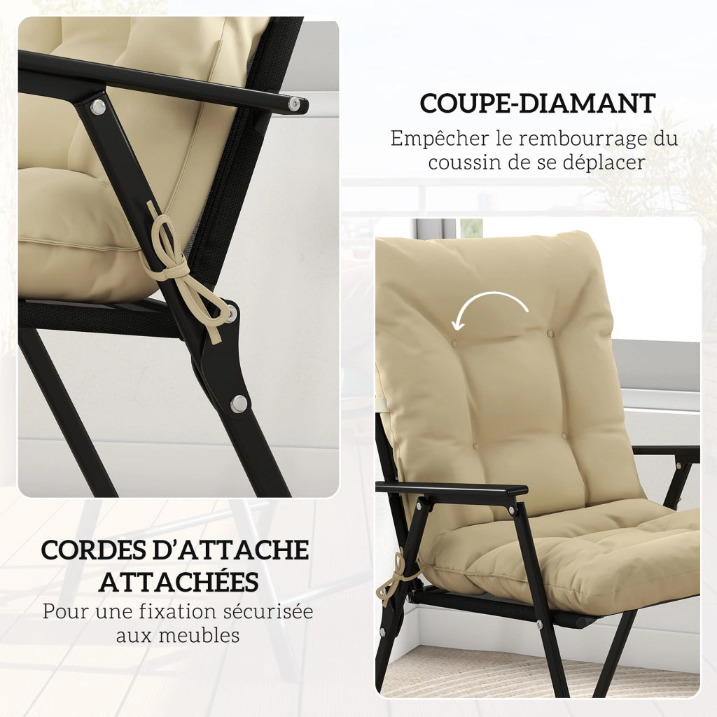 Set 2 Cuscini Sedie Giardino Esterno ¨C Xylo ¨C Beige 120x50x8 cm