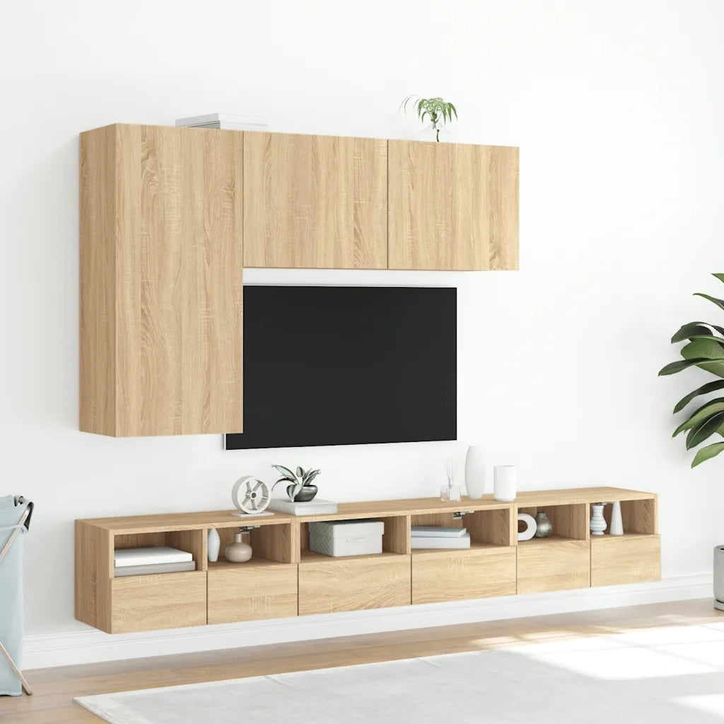 Mobile TV a Parete Rovere Sonoma 60x30x30 cm Legno Multistrato 836858