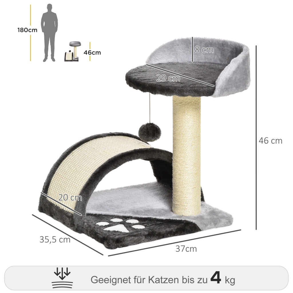 Albero tiragraffi per gatti con palla e piattaforma ¨C Minimal ¨C 46 cm grigio scuro