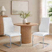 SEDIA da pranzo imbottita 100 cm bianco e argento Set da 2 pezzi