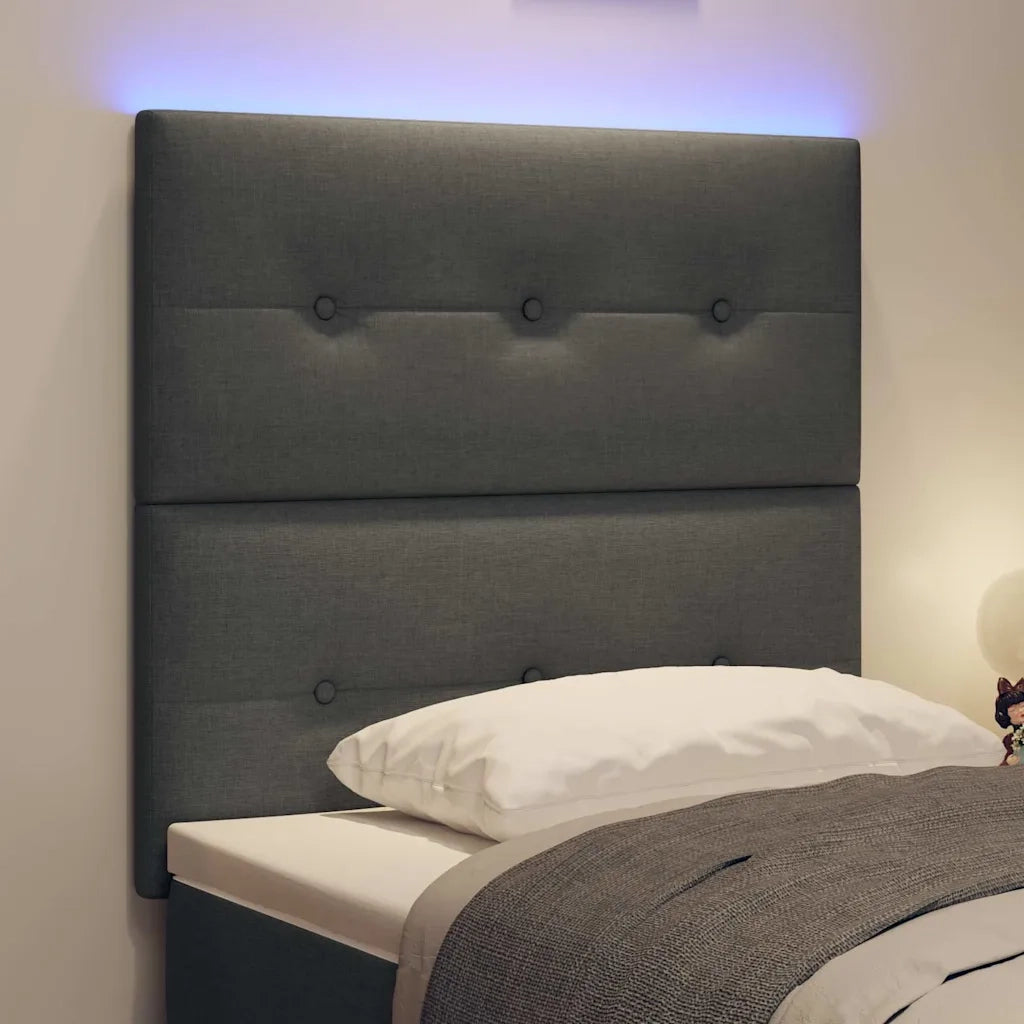 Testiera | Testata LED con strisce LED Grigio scuro 80 cm Tessuto