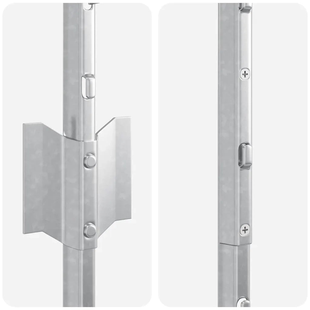 Palo della recinzione 5 pz Argento 100 cm Acciaio CFW8785090