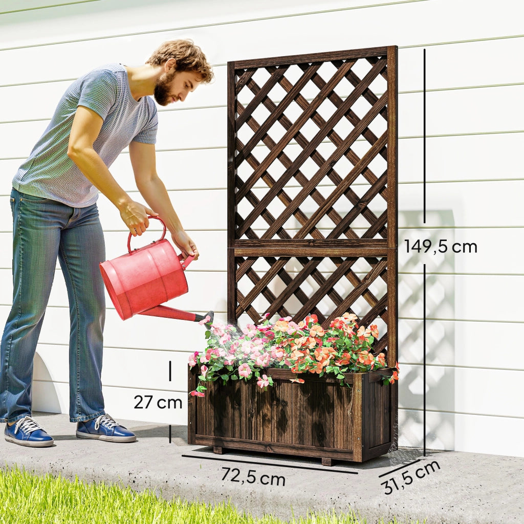 Hochbeet con graticcio ¨C Minimal ¨C marrone 72.5x31.5x149.5 cm