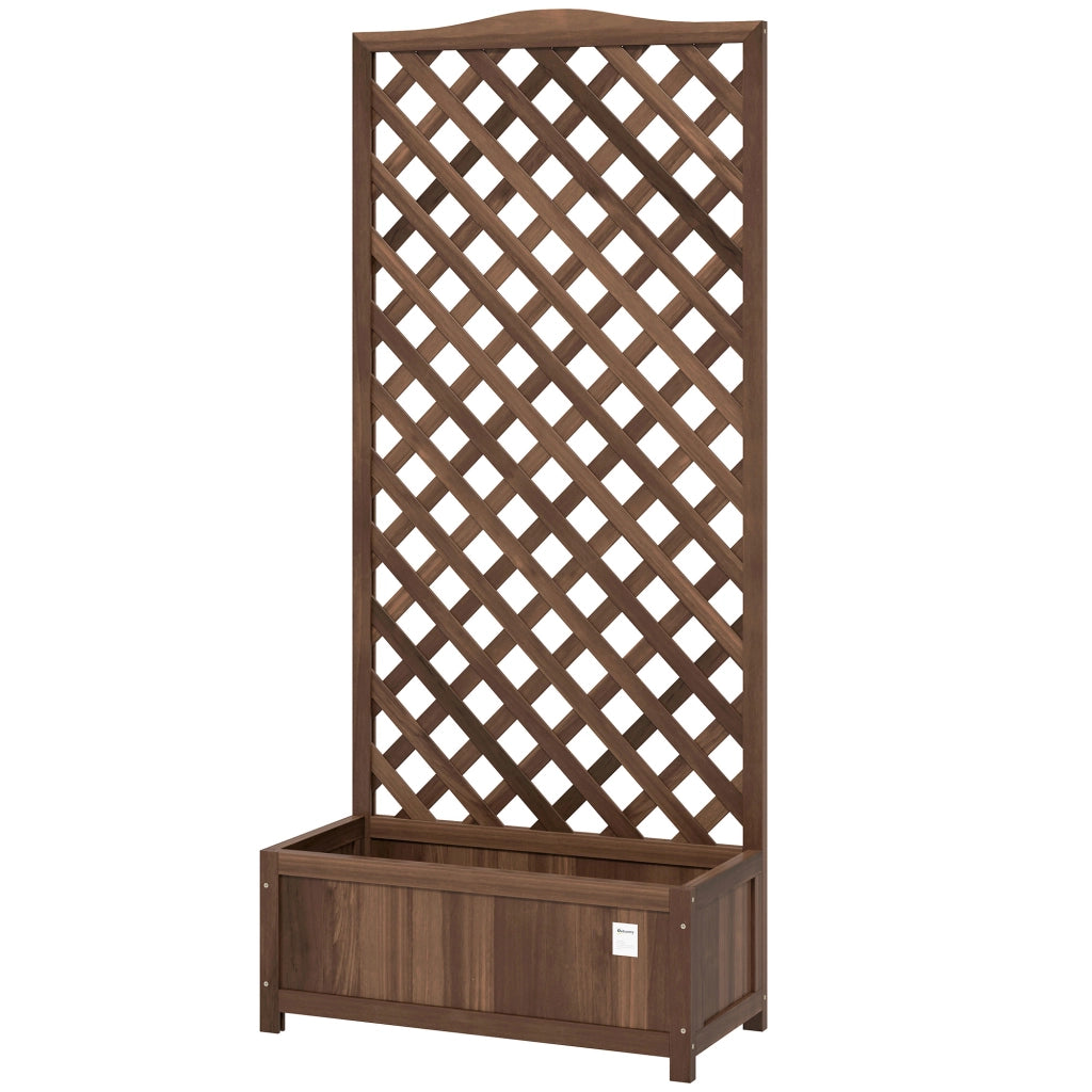 Fioriera con Griglia 76x36x170cm ¨C Xylo ¨C Legno Pino Marrone Scuro