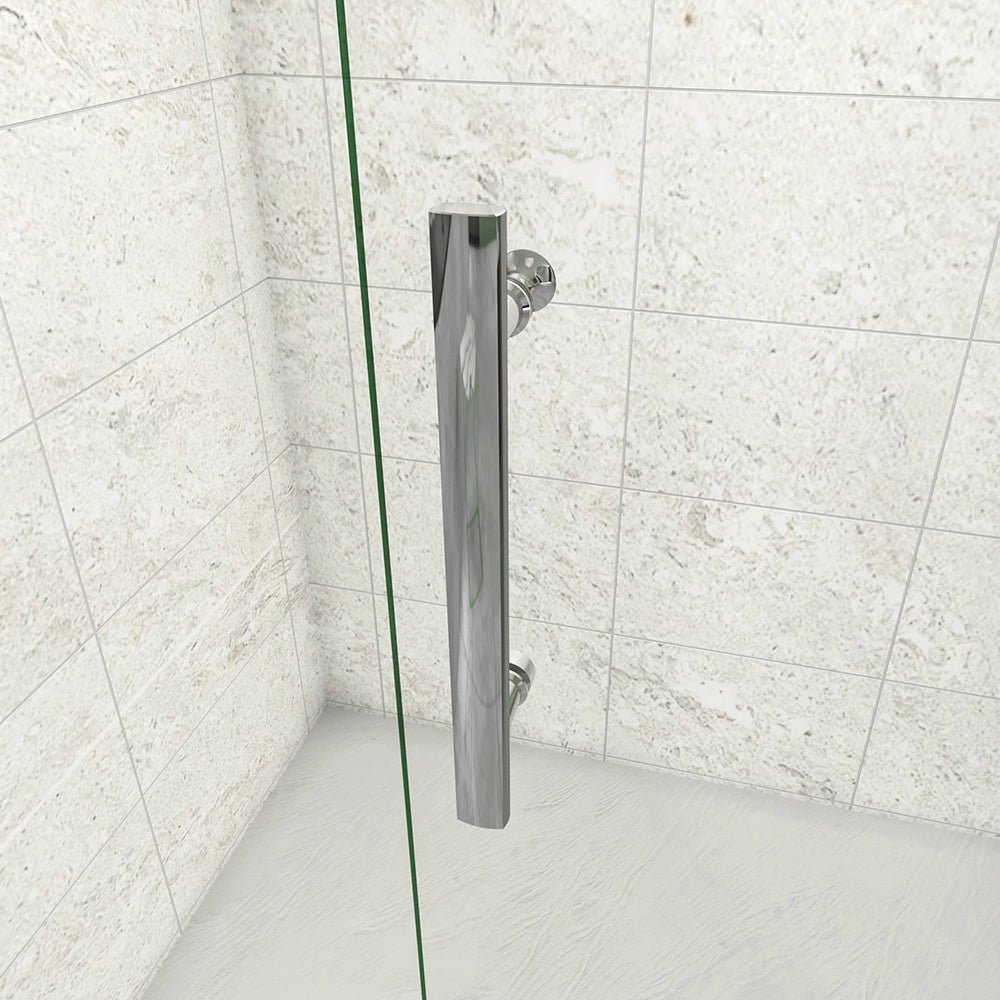 185 cm Box Doccia a Tre Lati Porta Pieghevole a Libro 90 cm Doppia Parete Fissa 70 cm Vetro da 6 mm Temperato Anticalcare Barra Stabilizzatrice 45 cm Cromo Lucido