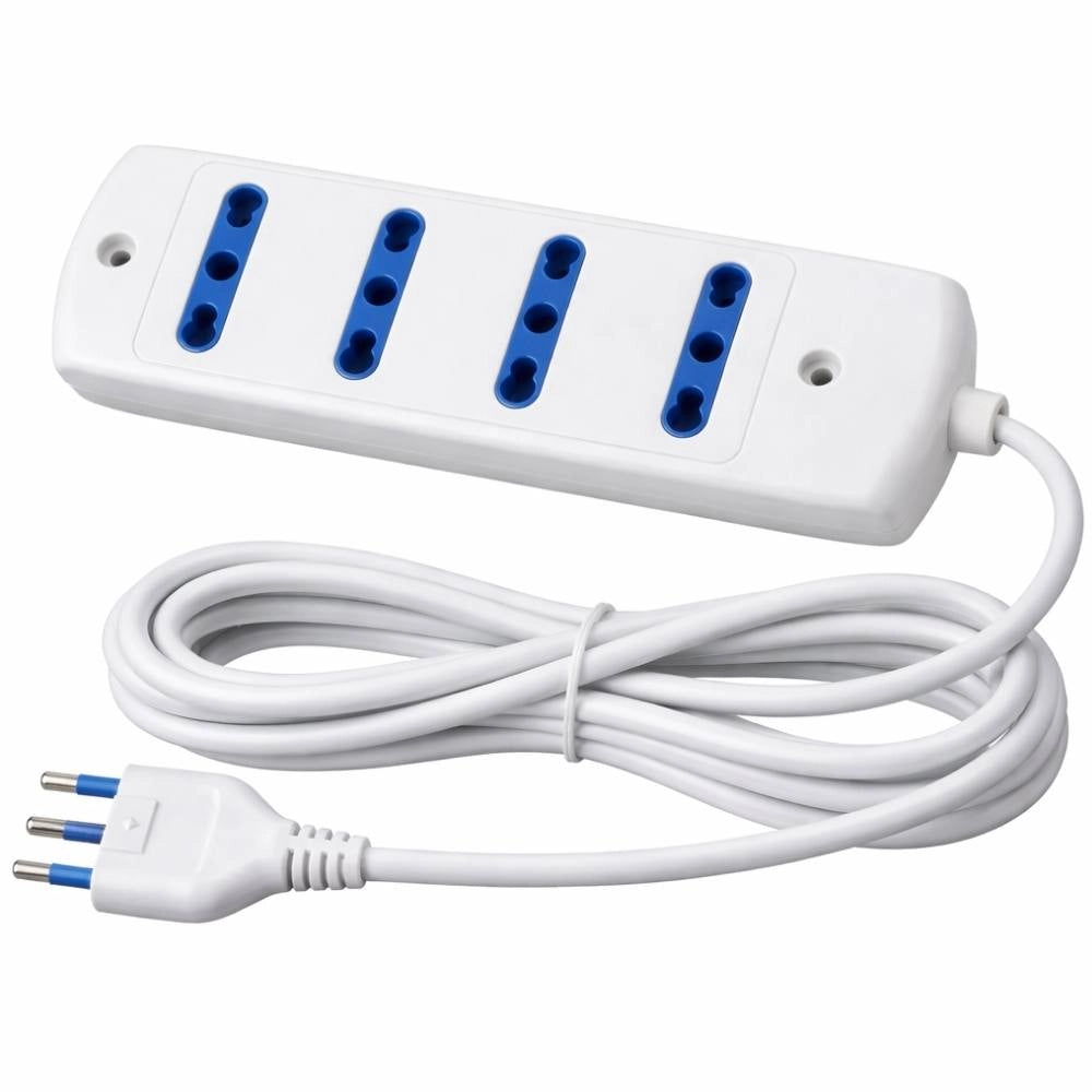 Multipresa ecova 30056 4 ingressi bivalenti colore bianco