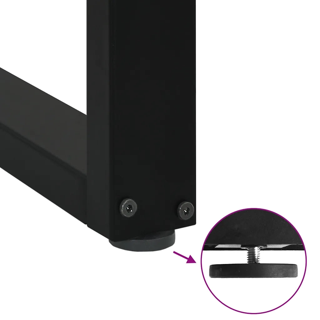 Gambe per tavolo da pranzo a forma di U 2 pz nere 60x(72-73) cm in acciaio 4013180