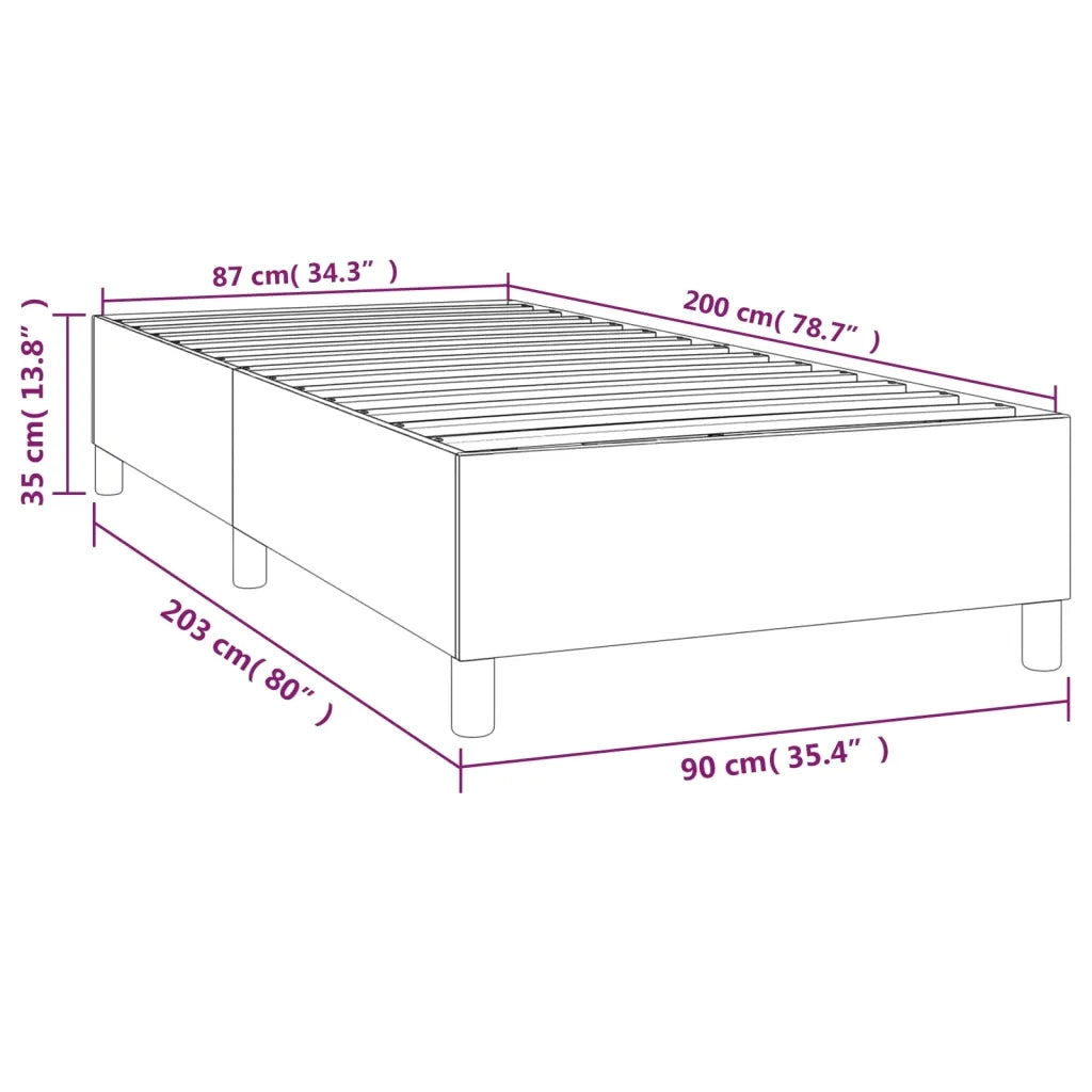 Struttura Letto a Rete a Molle-Giroletto Rosa 90x200 cm in Velluto 407029