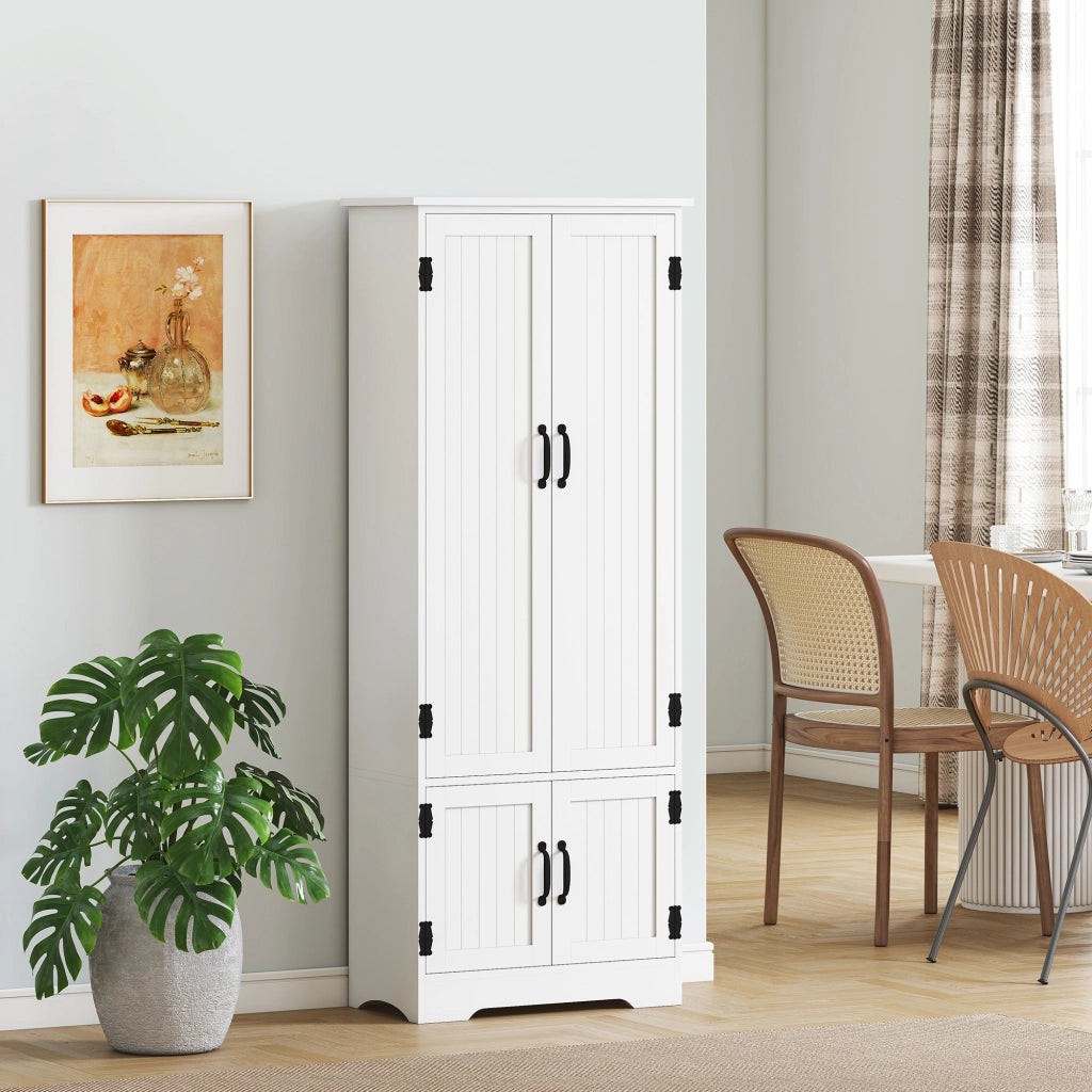 Credenza Armadio Cucina Contemporanea con 2 Ante e 3 Ripiani ¨C Minimal ¨C Bianco
